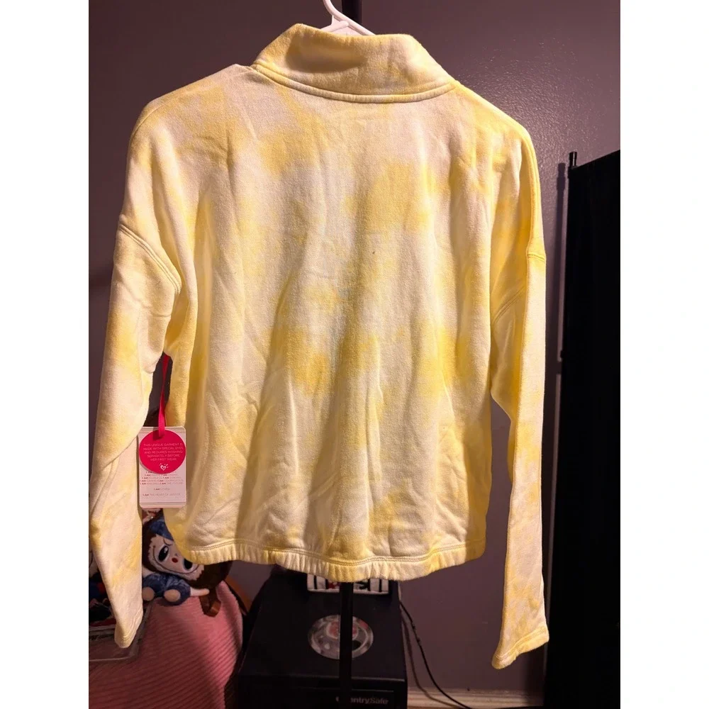 Justice Yellow Zip Up Sweatshirt Sz L YOUTH (12-14)